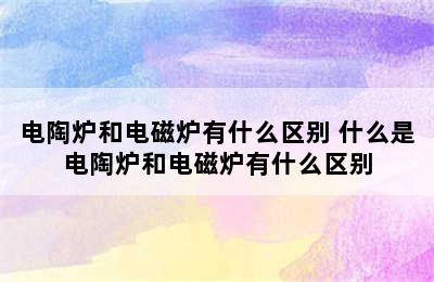 电陶炉和电磁炉有什么区别 什么是电陶炉和电磁炉有什么区别